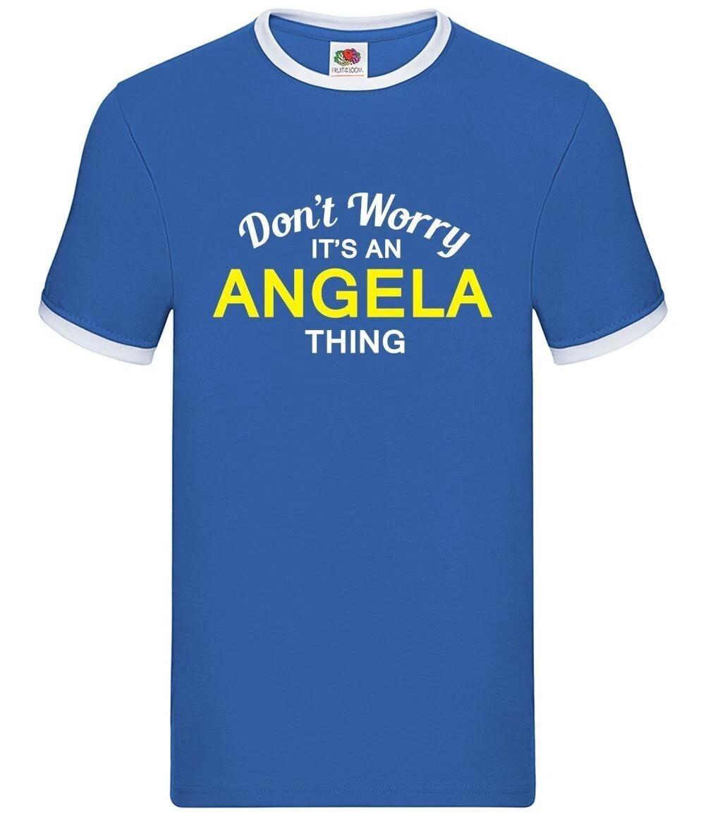 Don T Worry It s An Angela Chose - Hommes Contraste - Nom de Famille S