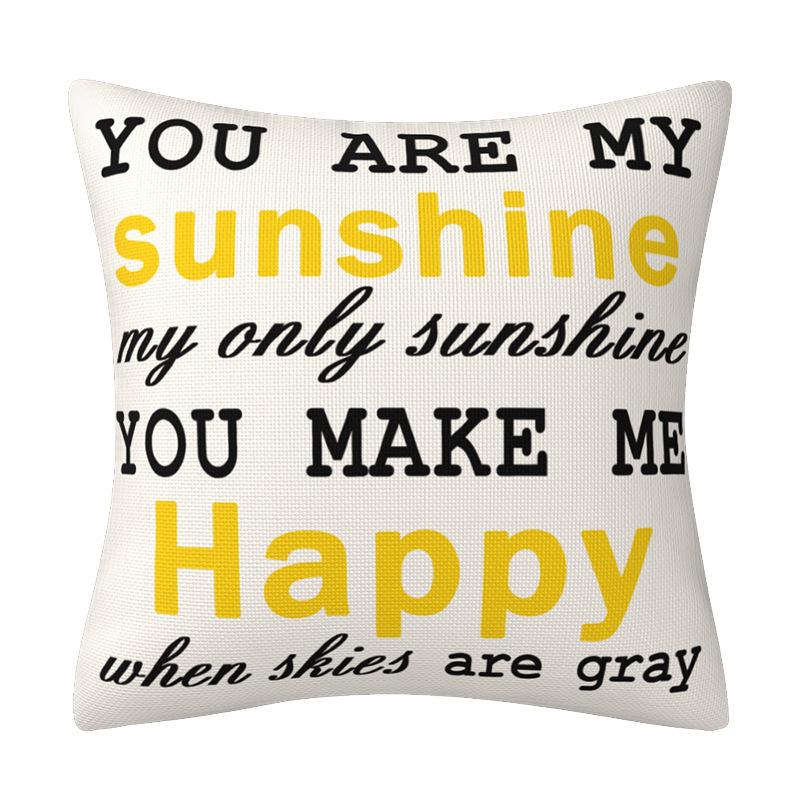 

Popular English Proverbs Linen Throw Pillow Cover Modern Simple Home Decor Cushion Sofa Cushion Cover Outdoor 45*45cm