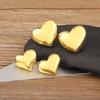Nidin New Retro Copper Heart Shape Charm Stud Earrings S/L Size For Women Female Birthday Party Ear Jewelry Accessories Gifts
