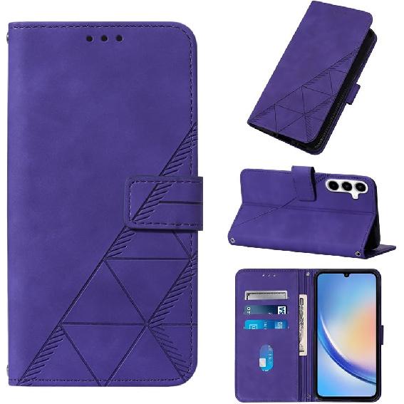 

Флип-кейс для Samsung A35 5G из искусственной кожи, кошелек-кобура с держателем для карт, подставкой, магнитной застежкой, противоударная обложка-фолио для защиты Samsung синий