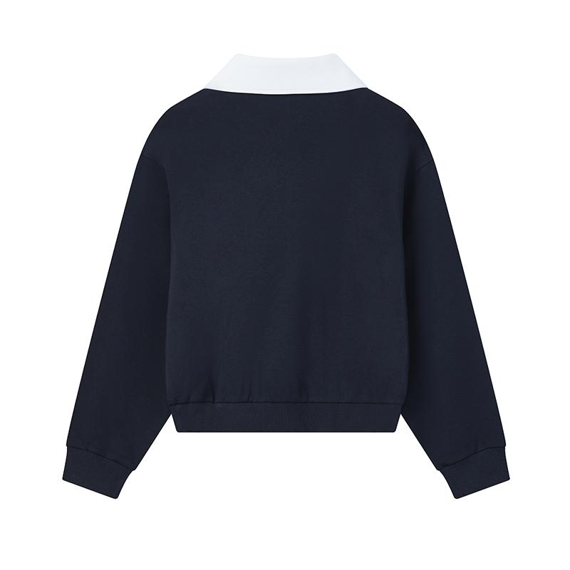 FILA Milano Series Fashionable Simple Classic Retro Sports Casual Comfortable Loose Pullover Long Sleeve Sweatshirt Women tops F11W625209F-BU