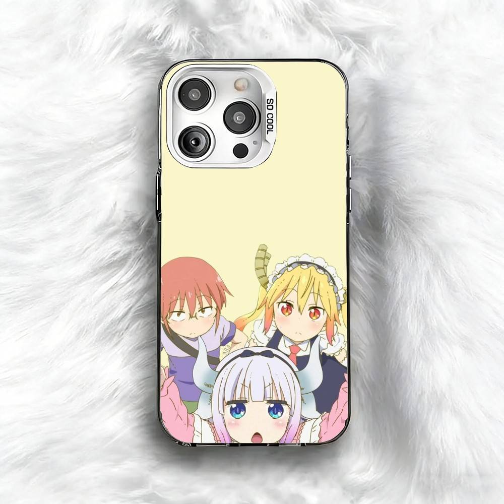D-Dragon M-Maid K-Kanna K-Kamui Phone Case For iPhone 16 17 15 14 12 13 Pro Max Black Color Shockproof Cover