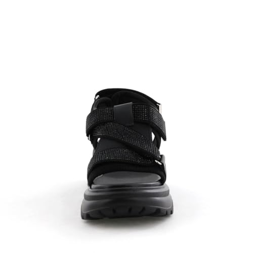 HIMIKO/Himiko/Rhinestone Belt Sports Sandals/657203 Black S