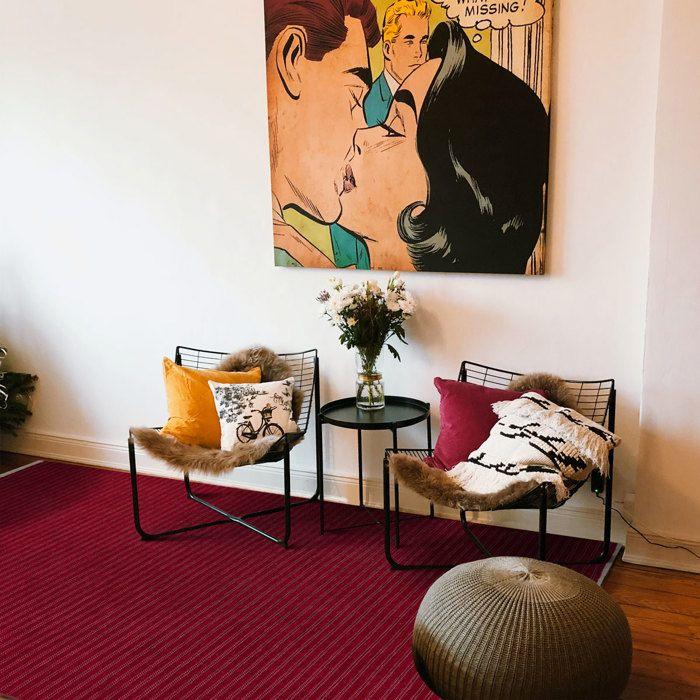 Tapis salon réversible rouge 120x170