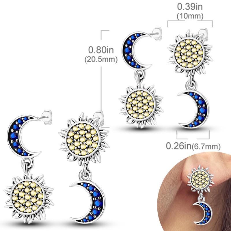 New Women Earrings Original 925 Silver Hoop Earrings Engagement Wedding Birthday Drop Earring Women Jewelry Gifts