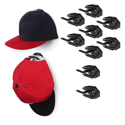 ABJJ 8Pcs Hat Hooks Baseball Hat Hook Hat Adhesive Hook For Wall Hat Rack For Baseball Cap Hat Display Hat Hangers For Wall Blac