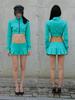 Deoineoseu Pleated Mini Skirt (Turquoise)