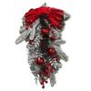The Cordless Prelit Red And  Holiday Trim Front Door Wreath Christmas Home Decoration