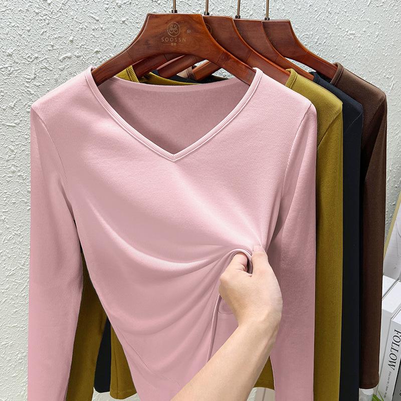 

Modal women s summer and autumn new thin solid-color top, soft mask bottoming shirt, women s inside XXXL розовый