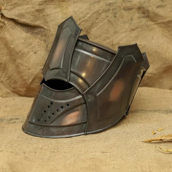 Fantasy Gothic Knight Helmet with Display Stand Handmade Medieval Dark Armor Replica Cosplay, LARP Collectible
