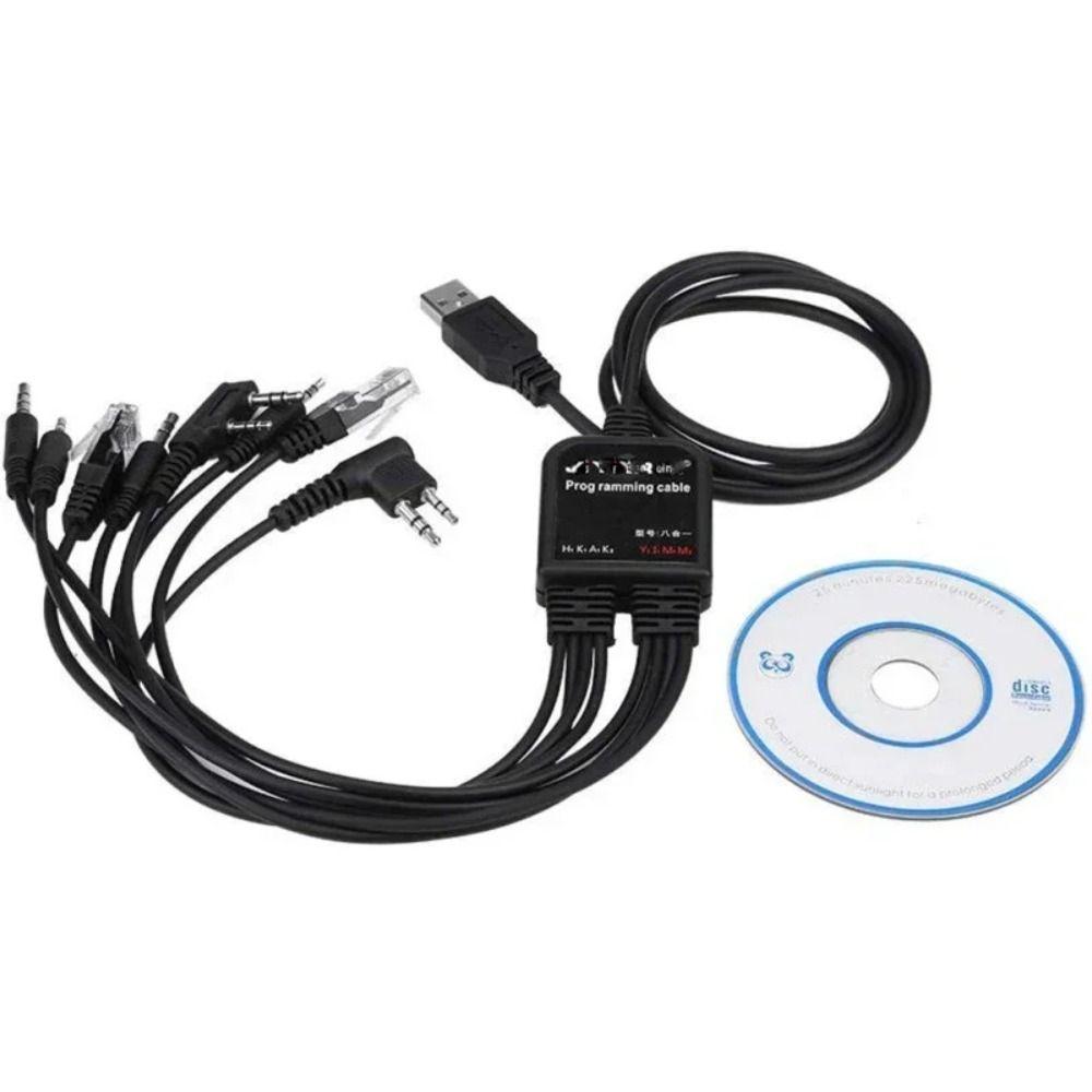 with CD 8 in 1 USB Programming Cable USB K-type USB Write Frequency Line Car Radio CD Software