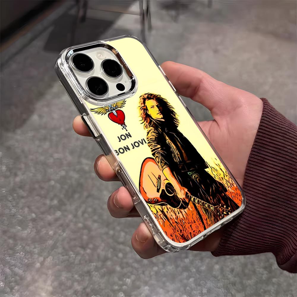 Rock Band B-Bon Jovi Forever Phone Case For IPhone 17 Air 16 E 15 14 13 12 11 Plus Pro Max Electroplated Transparent Soft Shell