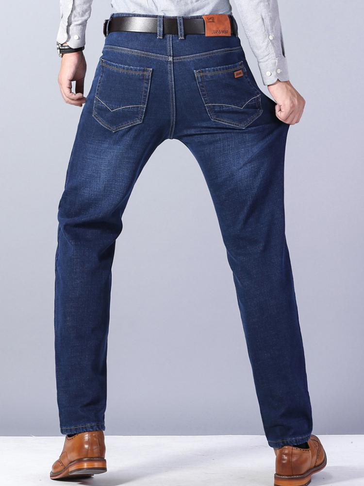 Men's Straight Leg Denim Pants, Men's Classic Design Jeans, Versatile for Business and Casual Wear
