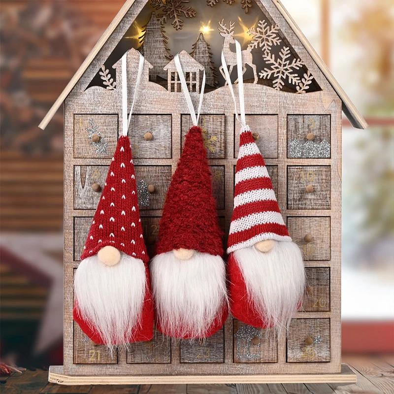 ChristmasNew Year Xmas Party Decorative Ornaments Supplies Cute Plush Doll Pendant Santa Claus Christmas Tree Hanging Decoration