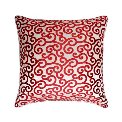Throw Pillow Covers Cayenne Red Pillow Cover Red Scroll Pillow CoverBurnout Velvet Pillow Cover Geometric Easter - Cayenne Red Scrolls