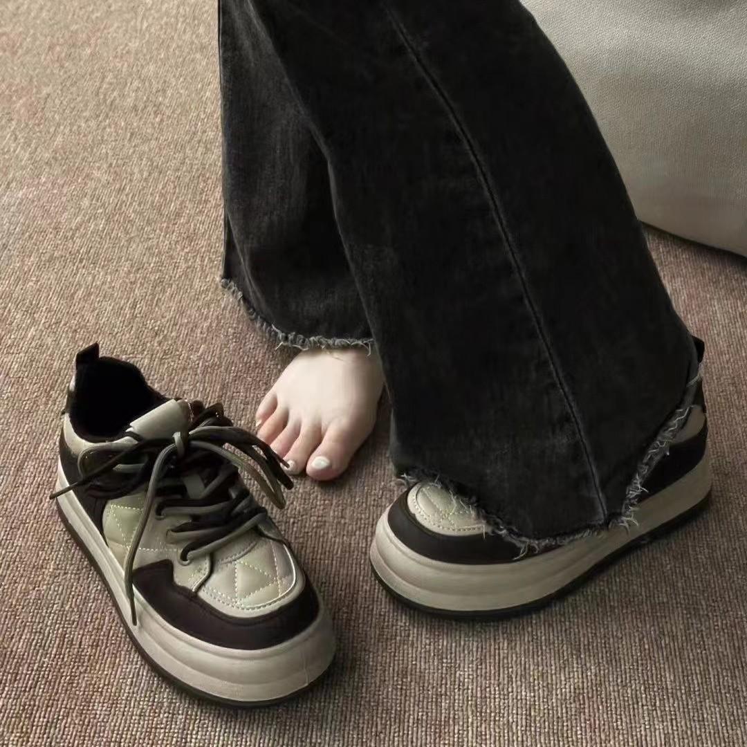 

Белые туфли, кроссовки, женские летние новые летние весенние универсальные туфли в западном стиле, нескользящая спортивная повседневная обувь с толстой подошвой