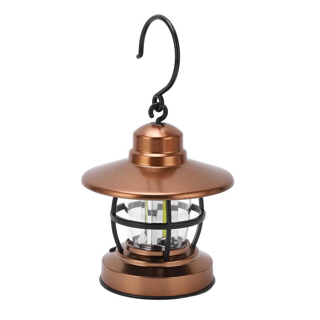 Hanging Lantern Camping Vintage Hook Design One Button Switch 3 COB Battery Powered Garden Hanging