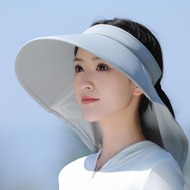 

Ледяной шелк защита от УФ-лучей шляпа от солнца с открытым верхом защита шеи шляпа защита шеи интегрированная шляпа от солнца велосипедная ветрозащитная шляпа от солнца Adjustable (can be curled for storage) серый