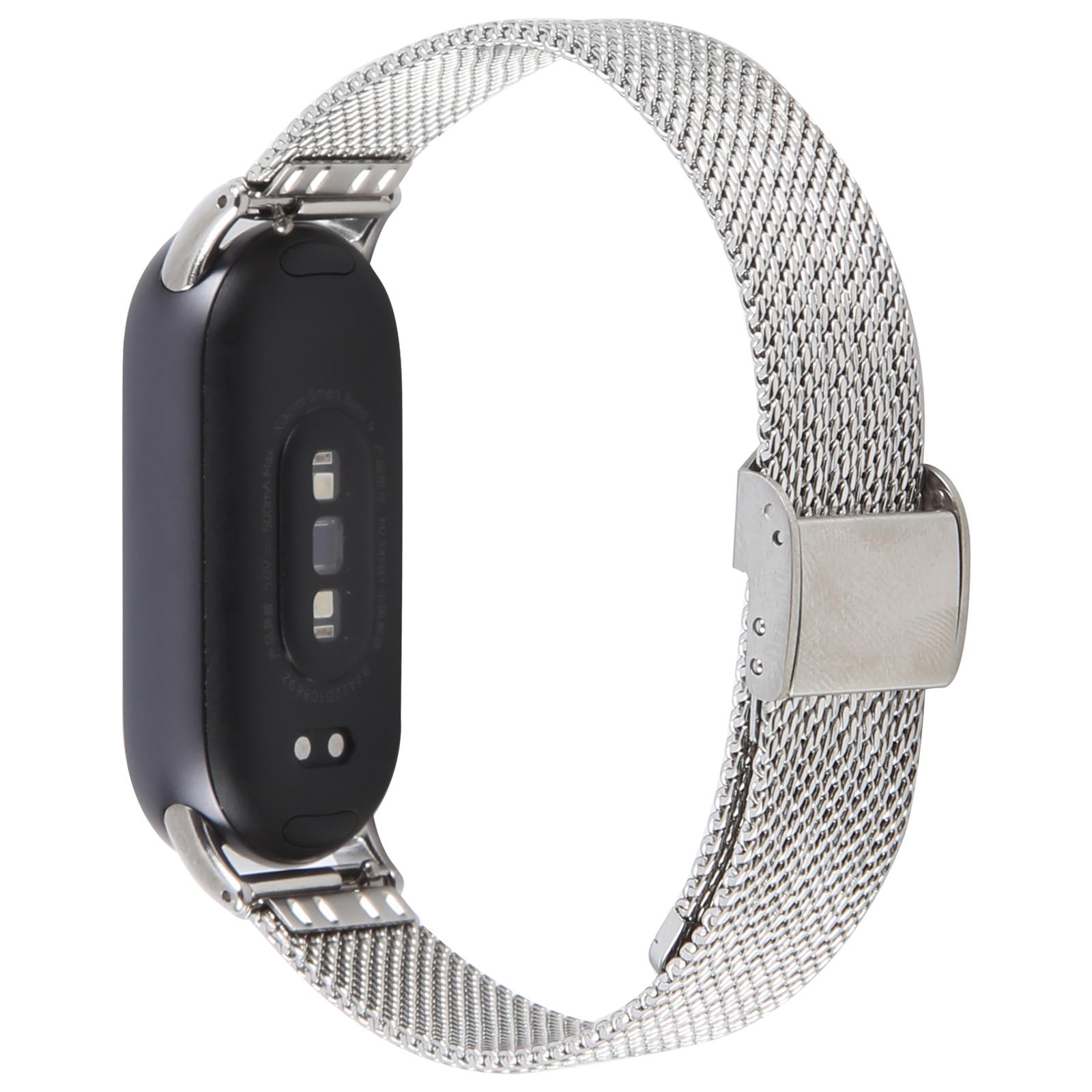 

Для Xiaomi Smart Band 9/8 Ремешок для часов Узкий металлический ремешок из миланской сетки с застежкой Silver
