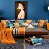 Capa de sofá de chenille chaise lounge capa de toalha de sofá de canto universal nórdica capa de sofá antiderrapante sala de estar vários tamanhos
