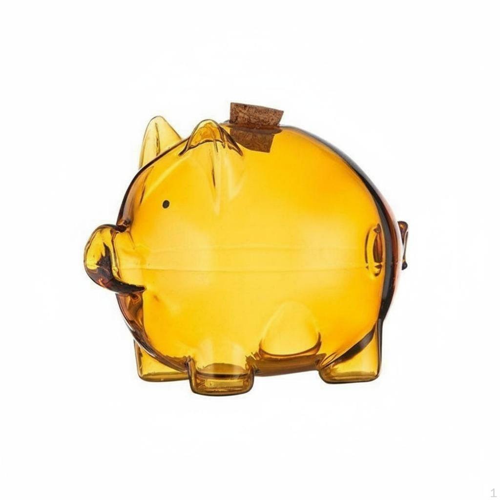 Glass Pig Storage Bottle Cute and Adorable Money Box Easy To Clean Transparent Change Bank