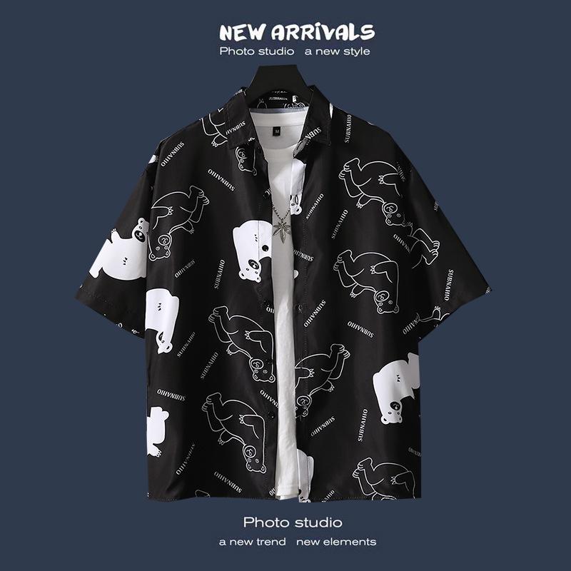 Men's Retro Hawaiian Floral Short-Sleeve Summer Shirt