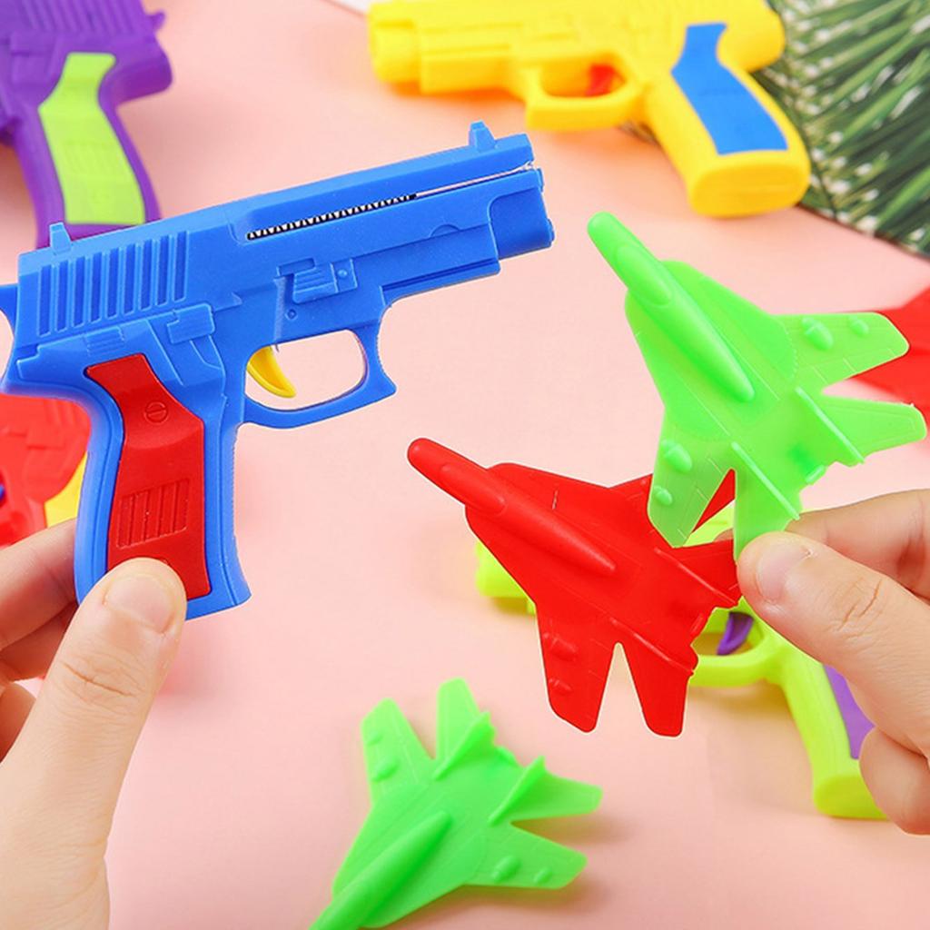 Hand Throwing Airplane Guns Toy for Outdoor Kids Launcher Plane Toy Goody Bag Filler Interactive Ejection Guns Party Toy