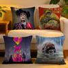Cushion Cover Linen SkinFriendly Soft Decorative Case For Sofa Home Decor Love DDeath Robots Pillow Cover