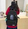 Four-Piece Backpack Set Girls Large Capacity Backpack Solid Color Junior High School Student School Bag
