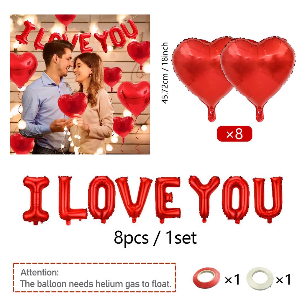 Ich liebe dich Banner Dekoration Ballons, Geeignet für die Hochzeitssaison, Verlobung, Brautgeschenke, Muttertag