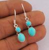 Blue Turquoise Gemstone Handmade Designer Earring, 925 Silver Earring, Statement Earring, Gift For Her, Boho Jewelry