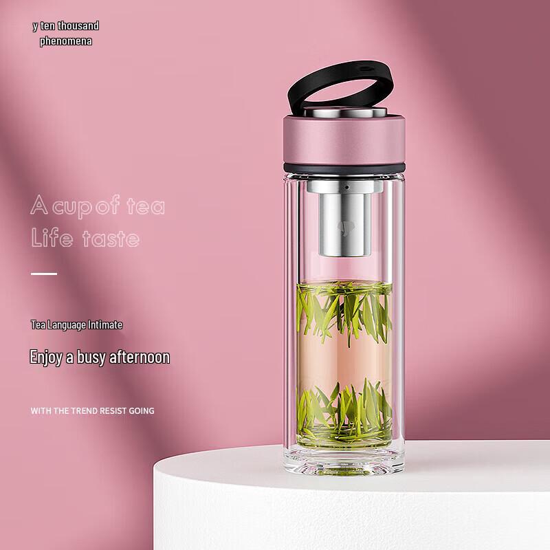 Wanxiang Double-Walled Glass Tumbler with Carrying Loop