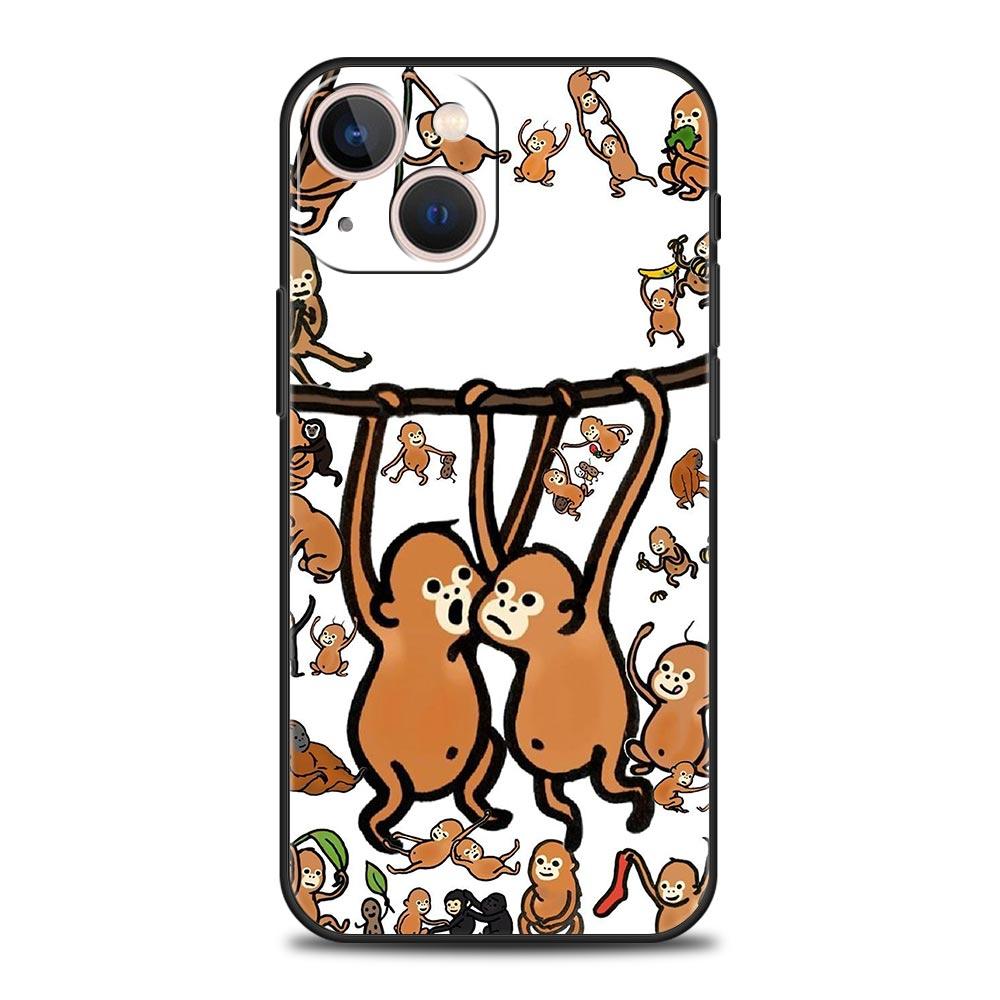 Monkey And Banana Phone Case Cover for iPhone 17 16 15 14 13 12 11 Pro Max 17 Air Plus Shockproof Soft TPU Shell Fundas Capa Bag