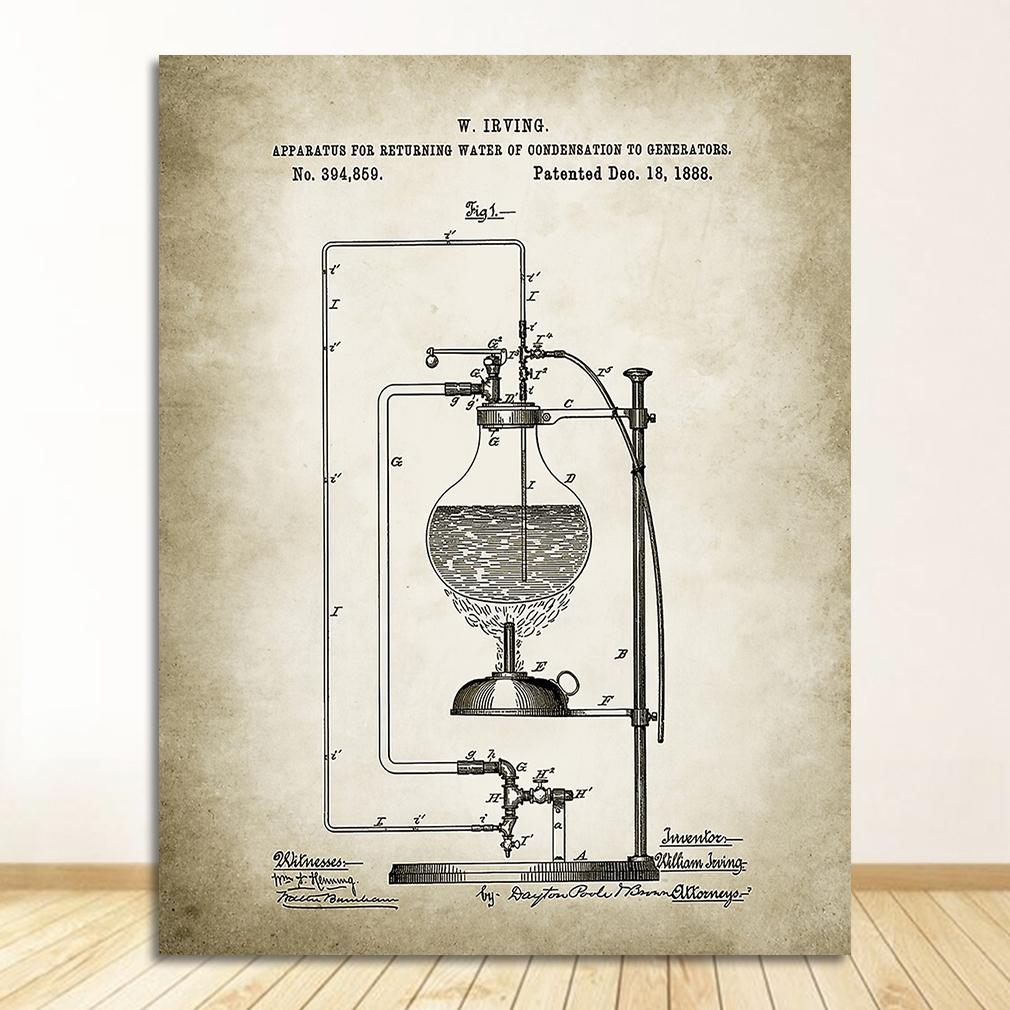 Print Science Wall Art Pictures Periodic Table Chemistry Canvas Painting Laboratory Decor Chemical Element Vintage Posters