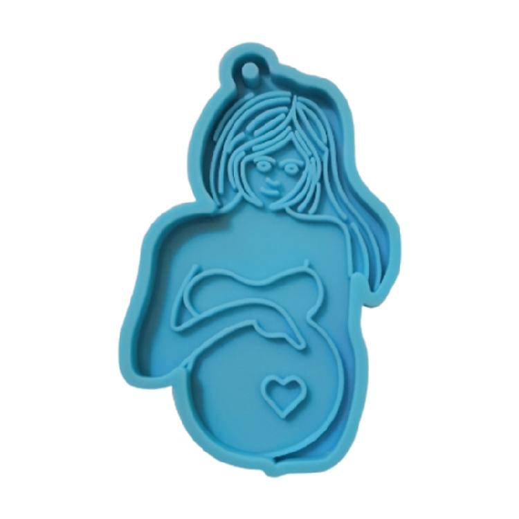 

Shiny Pregnant Woman Keychain Mold DIY Crafts Silicone Mould Epoxy Mold Pendant 1