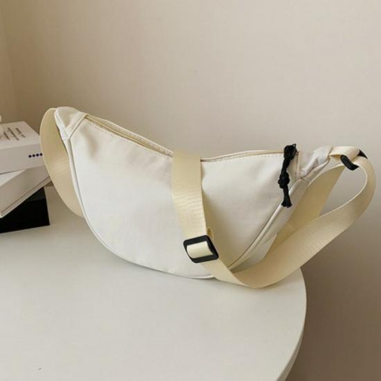Japansk Stil Nylon Crossbody Dumplingväska – Mångsidig Lättviktig Canvas Axelväska för Kvinnor
