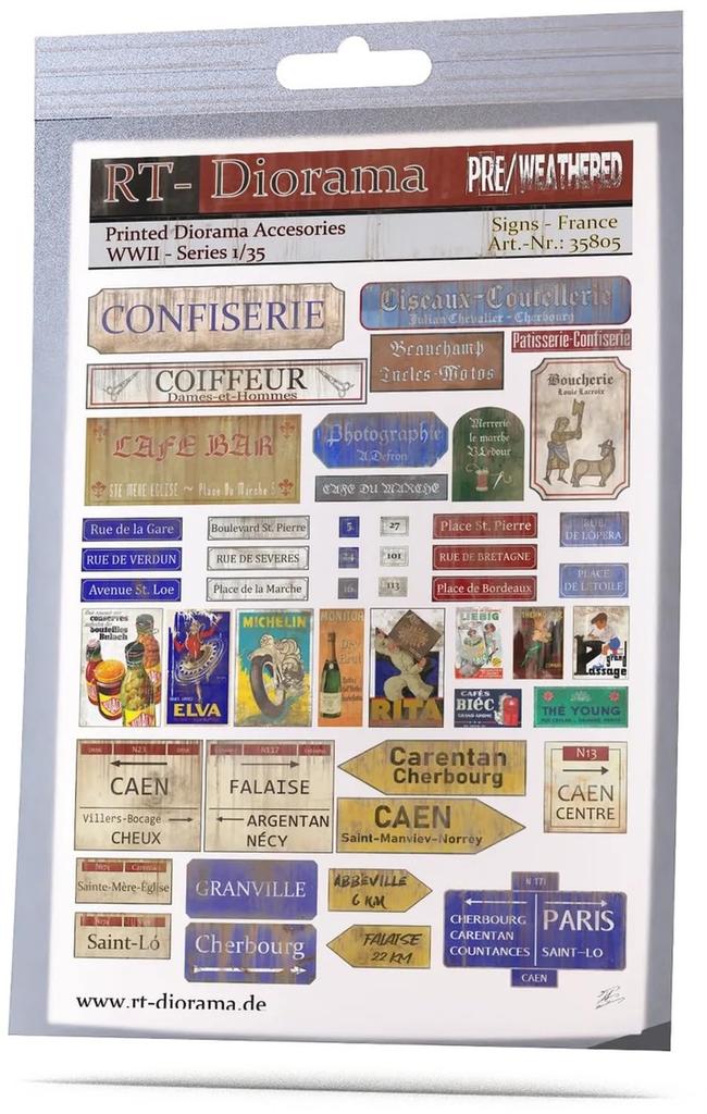 RT Diorama Print Accessory French Sign Miniature Accessory RTD35805 1/35 (Scenery)