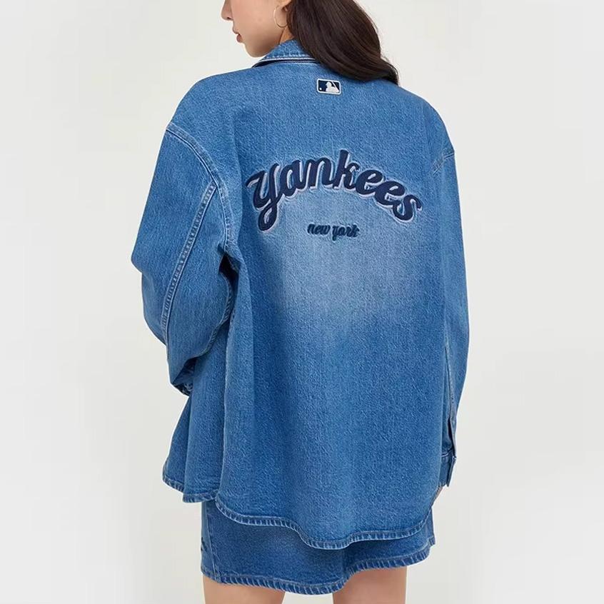 MLB New York Yankees Denim Jacket Unisex Blue 3ADRV0144-50INS