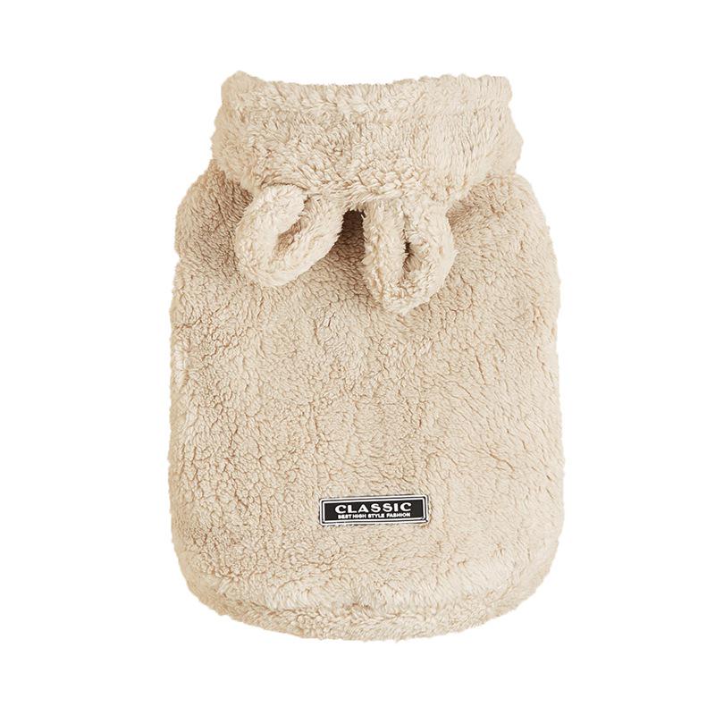 Classic Teddy Bear Plush Pet Costume with Bear Ears - Soft, Comfortable, Leather Tag for Small Dogs Like Chihuahuas.