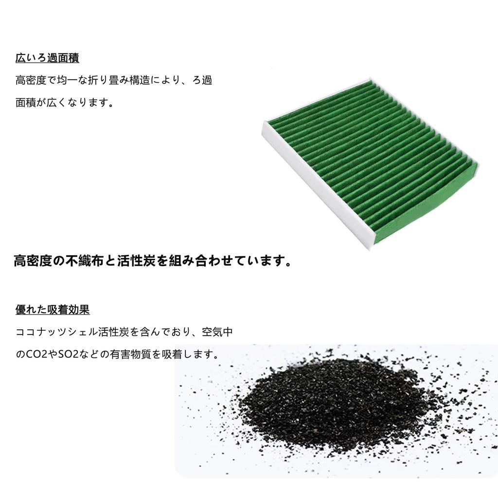 Replacement air conditioner filter with activated carbon for Honda Fit Freed Vezel Step WGN with part numbers GK3/4/5/6, GP5/6, GR1-GR8,