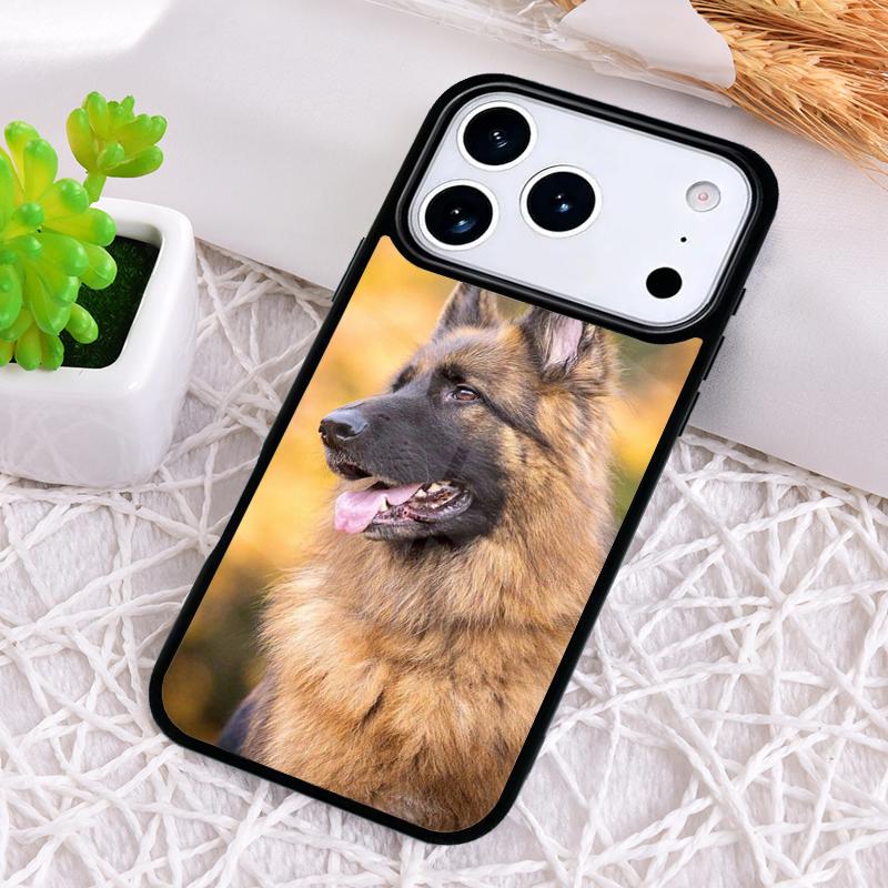 German Shepherd Dog Soft Silicone Phone Case for iPhone 17 Air 16 15 11 12 14 13 Pro Max Shockproof Cover