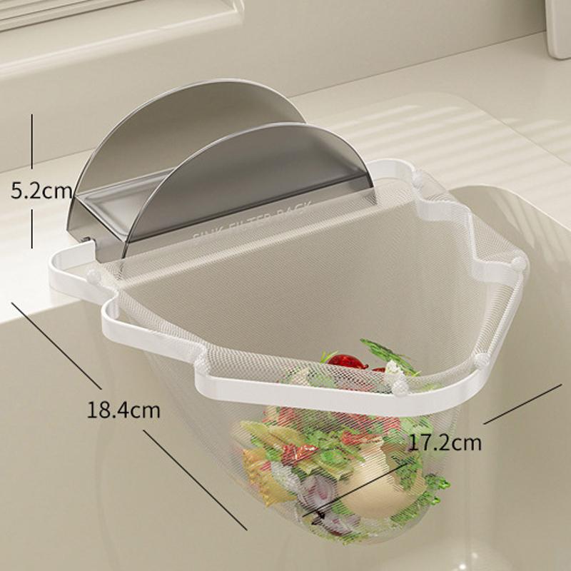 

Christmas Tree Net for Kitchen Sink - Large-Mouth Food Scrap Catcher & Drain Protector, Anti-Clogging Drainer with Storage Rack белый