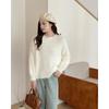 Gentle wind lazy soft waxy imitation mink fleece sweater women's pullover loose niche design sense autumn and winter temperament small man