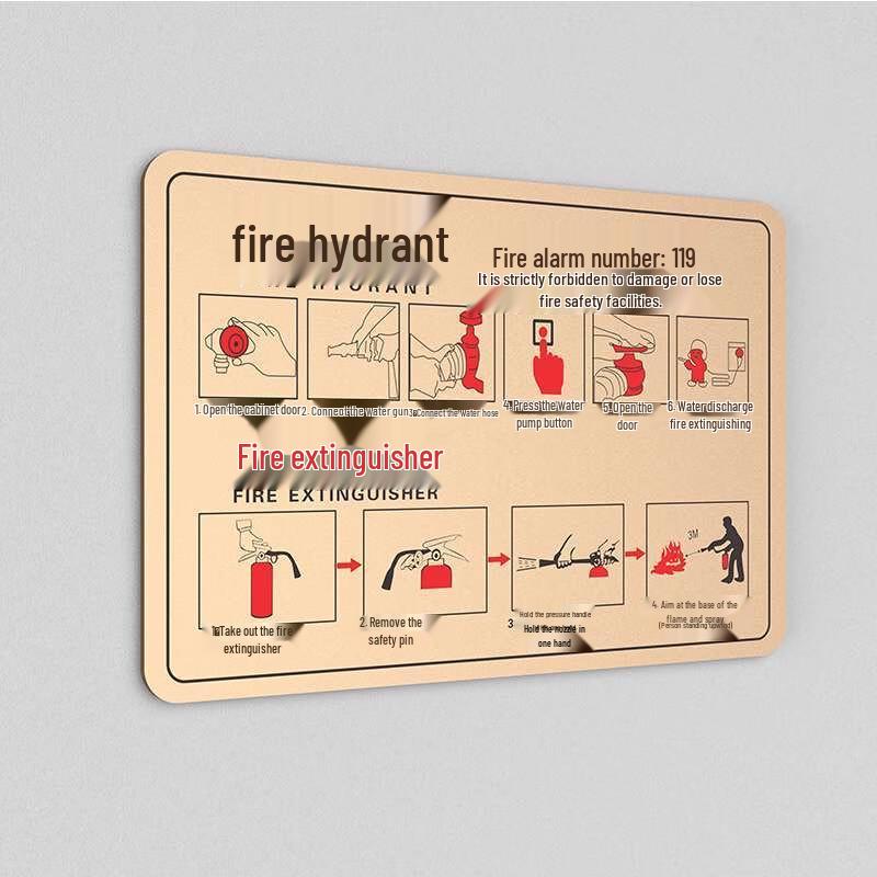 Acrylic Fire Hydrant & Extinguisher Safety Sign