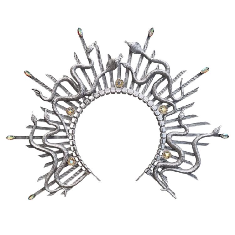 Antique Snake Hairband Spiked Hairhoop For Women Girl Theme Event Gathering Crowns Headpiece for Daily Party Styling
