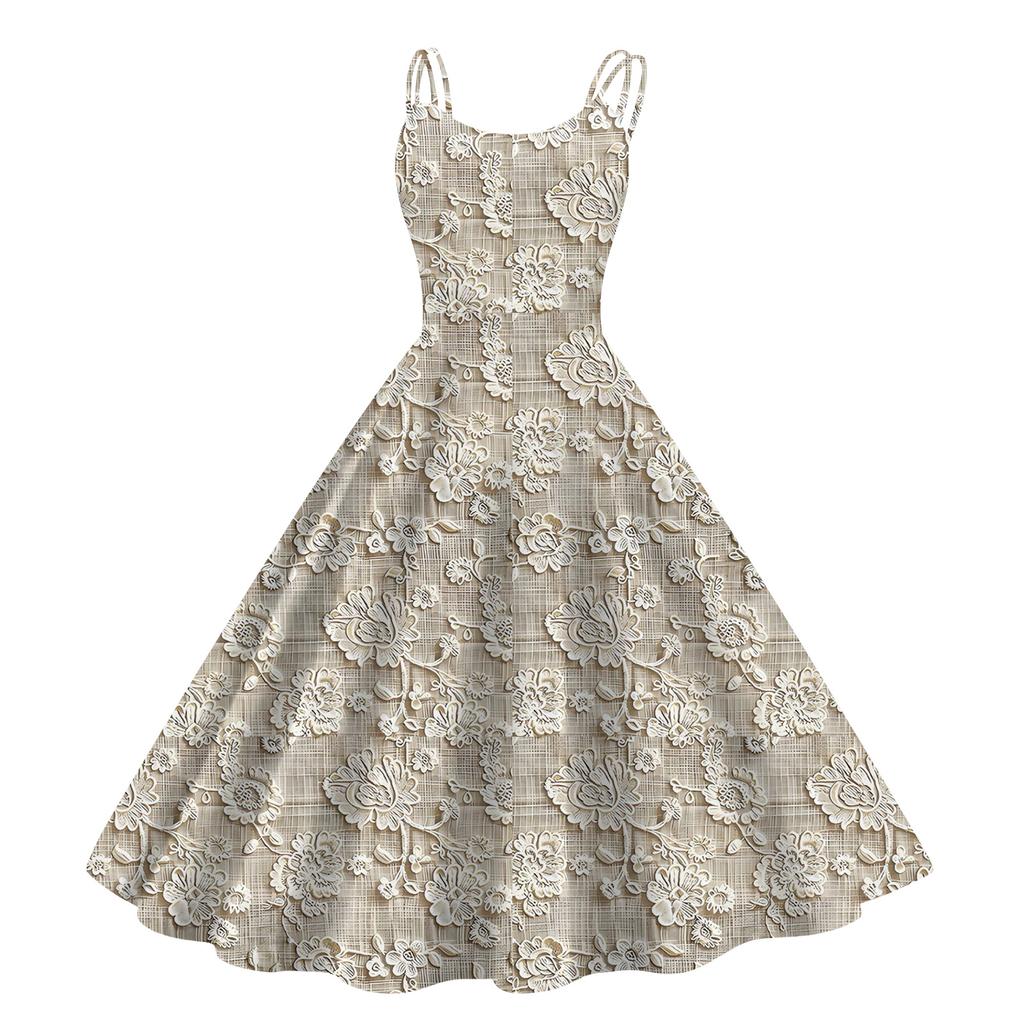 Children's Fashion Casual Sexy Retro Print Off-shoulder Punk Retro Dress