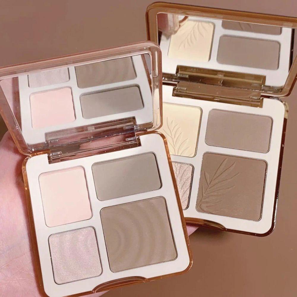Judydoll 3D Highlighter Contour Bronzer Palette Nude Makeup Natural Color Rendering Long-lasting Waterproof Cosmetics, 01 A01, 1 Piece