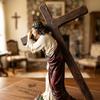 4.33x1.97x4.72in Cross Sculpture Resin Table Ornament  Automotive Interior Decoration