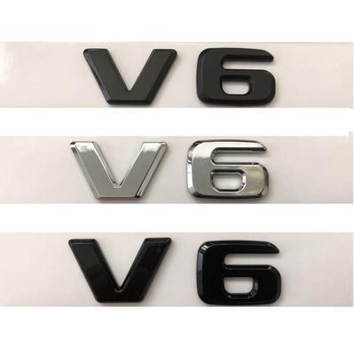 Für Mercedes Benz AMG Flache Buchstaben V6 Kotflügel Embleme Abzeichen V 6 Symbole Namensschild 2 Stück