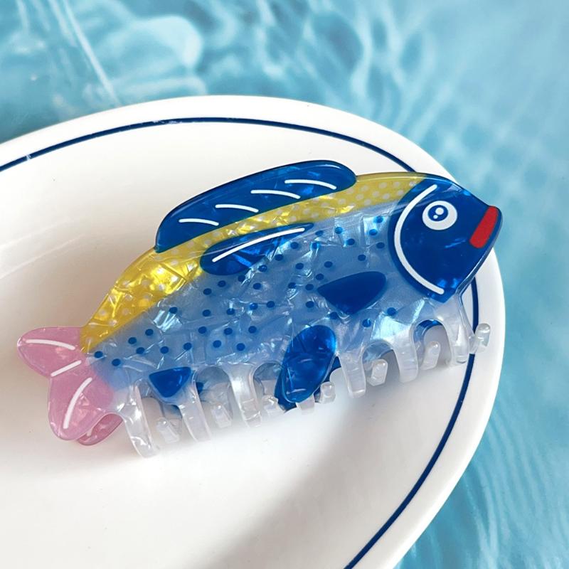 Cute Cartoon Marine Animal Gripper Simulated Fish Hairpin Shark Hair Claw Fashionable Ins Style Hair Clip Hair Accessory